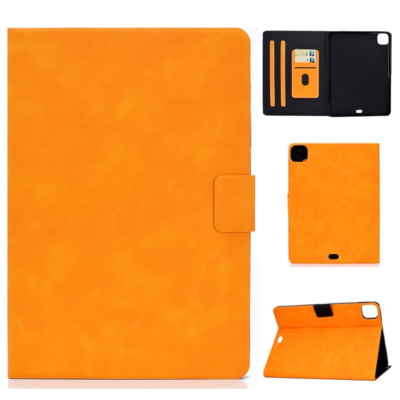 for iPad Pro 11 Inch 5th Generation 2024 Folio Smart Case, Slim Fit PU Leather Shockproof Full Protection Magnetic Case Cover with Smart Auto Wake / Sleep & Kickstand & 3 Card Slots, Khaki