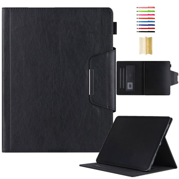 for iPad Pro 11 Inch 5th Generation 2024 PU Leather Wallet Case, with Card Pocket/Pencil Holder/Typing Angle Auto Sleep/Wake for iPad Pro 11 2024 Vegan PU Leather Magnetic Cover, Black