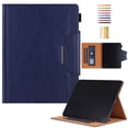 thumbnail image 1 of for iPad Pro 11 Inch 5th Generation 2024 PU Leather Wallet Case, with Card Pocket/Pencil Holder/Typing Angle Auto Sleep/Wake for iPad Pro 11 2024 Vegan PU Leather Magnetic Cover, Blue, 1 of 7