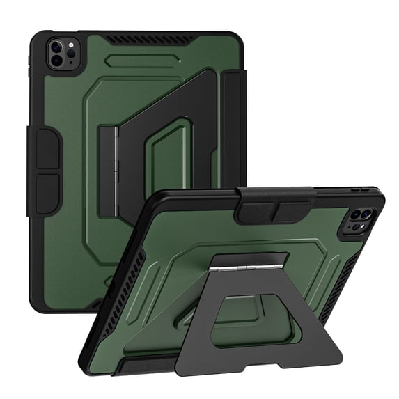 for iPad Pro 11 inch Case 2022/2021/2020/2018(4th/3rd/2nd/1st Generation), Multi-Angle Fold Magnetic Stand, DDetachable Cover with Sleep Wake, Black and Green