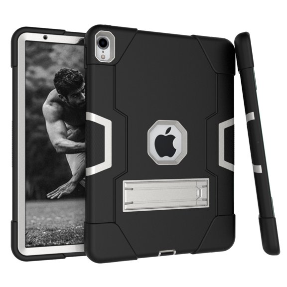 iPad Pro 11 Kiddie Case, Goodest Defender Heavy Duty Shockproof Rugged Hybrid Protective Case with Kickstand for Apple iPad Pro 11 Inch 2018, Not Compatible Apple Pencil Charging (Black/Gray)