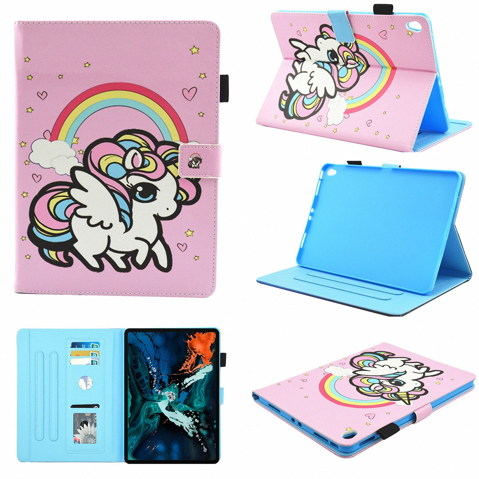 iPad Pro 11 inch 2018 Case, Allytech [Not Supported Apple Pencil Magnetic Attachment] Smart Book Style Stand Protective Case for Apple iPad Pro 11 Inch Tablet (2018), Rainbow Unicorn
