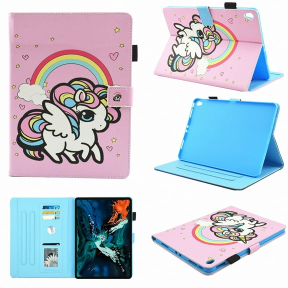 iPad Pro 11 inch 2018 Case, Allytech [Not Supported Apple Pencil Magnetic Attachment] Smart Book Style Stand Protective Case for Apple iPad Pro 11 Inch Tablet (2018), Rainbow Unicorn