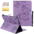 thumbnail image 1 of iPad Pro 11-inch 2018 Release Case, Allytech Embossed with Butterfly Series Folio Stand Wallet Case with Cards/Cash Holder [Apple Pencil Charging not Supported] for Apple Pad Pro 11" (2018), Purple, 1 of 7