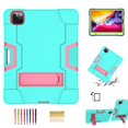 thumbnail image 1 of iPad Pro 11 inch 2nd Generation 2020 Shockproof Case with PET Screen Protector, Dteck Heavy Duty Anti-impact Rugged Hybrid 3 Layer Full Body Protection Case Built-in Kickstand, Mint+Rose, 1 of 7