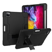 iPad Pro 11 inch Case, Rugged Kickstand Series - Allytech Shockproof Heavy Duty Hybrid Three Layer Armor Defender Kids Child Proof Cover for Apple iPad Pro 11-inch 2018 Release Black/Black