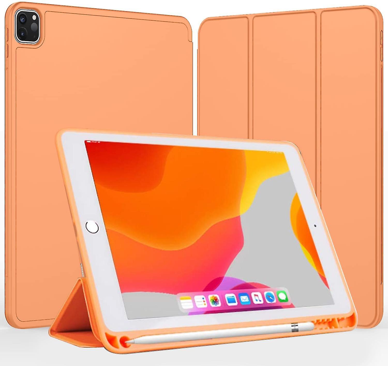 iPad Pro 11 inch Case With Pencil Holder 3rd Generation 2021/ 2nd Gen 2020/ 1st Gen 2018 (Orange
