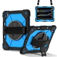 thumbnail image 1 of for iPad Pro 11 inch (M4) 2024 Case, Military Grade Heavy Duty Silicone Protection Cover with Pencil Holder + 360 Rotating Stand + Handle Rugged Cover for iPad Pro 11 inch (M4) 2024, Black+blue, 1 of 6
