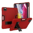 thumbnail image 1 of iPad Pro 12.9 2020 Case with Soft PET Screen Protector, Dteck Full Body Protective Case for 12.9" iPad Pro 4th Generation, Hybrid Rugged Shockproof Case with Kick Stand, Red+Black, 1 of 7