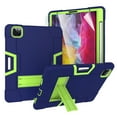 thumbnail image 1 of iPad Pro 12.9 2020 Case with Soft PET Screen Protector, Dteck Full Body Protective Case for 12.9" iPad Pro 4th Generation, Hybrid Rugged Shockproof Case with Kick Stand, Navy+Green, 1 of 7