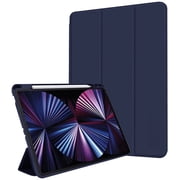 iPad Pro 12.9" 2021 Smart Cover Pen Holder Case Navy Waterproof Apple Pencil Charge Auto On Off