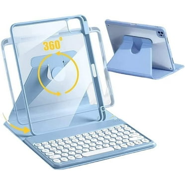 iPad Pro 12.9 2022 2021 2020 2018 Case with Keyboard,Rotating Stand iPad Pro 12.9 inch 6th 5th 4th 3rd Generation Keyboard Case, Smart Clear Cover with Pencil Holder