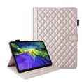 thumbnail image 1 of for iPad Pro 12.9 2022/2021/2020/2018 Folio Flip Case, Elegant Ultra Slim PU Leather Case with Smart Wake Sleep Kickstand Function Pencil Holder and Card Slots for iPad Air 13 2024, Rosegold, 1 of 8