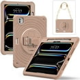 thumbnail image 1 of for iPad Pro 12.9" 2022/2021/2020/2019 Case, Durable Sturdy Protection Case with Rotation Stand, Portable Hand Strap and Shoulder Strap Pencil Holder, Heavy Duty Shockproof Anti-Drop Cover, Latte, 1 of 19