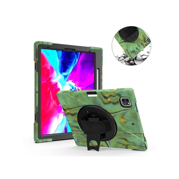 iPad Pro 12.9 Case 2020 2018 - Shockproof Cover with Hand & Shoulder Strap,Pencil Holder Kickstand for iPad Pro 12.9 4th Gen 2020 3rd Gen 2018