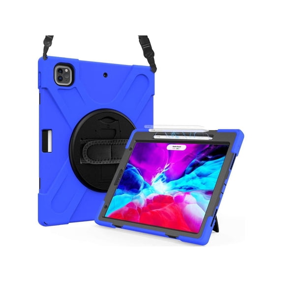 iPad Pro 12.9 Case 2020 2018 - Shockproof Cover with Hand & Shoulder Strap,Pencil Holder Kickstand for iPad Pro 12.9 4th Gen 2020 3rd Gen 2018