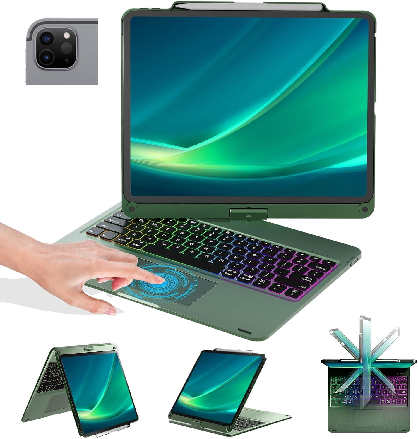 Ipad pro 12 9 case with keyboard and touchpad compatible with ipad pro