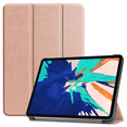 thumbnail image 1 of For iPad Pro 12.9 Protective Leather Soft Shell All-Inclusive Pen Tray iPad Pro 12.9 Inch Tablet Cover Tri-Fold Cass Stand Ultra-Thin Shell Anti-Drop Leather Case (Rose Gold), 1 of 4