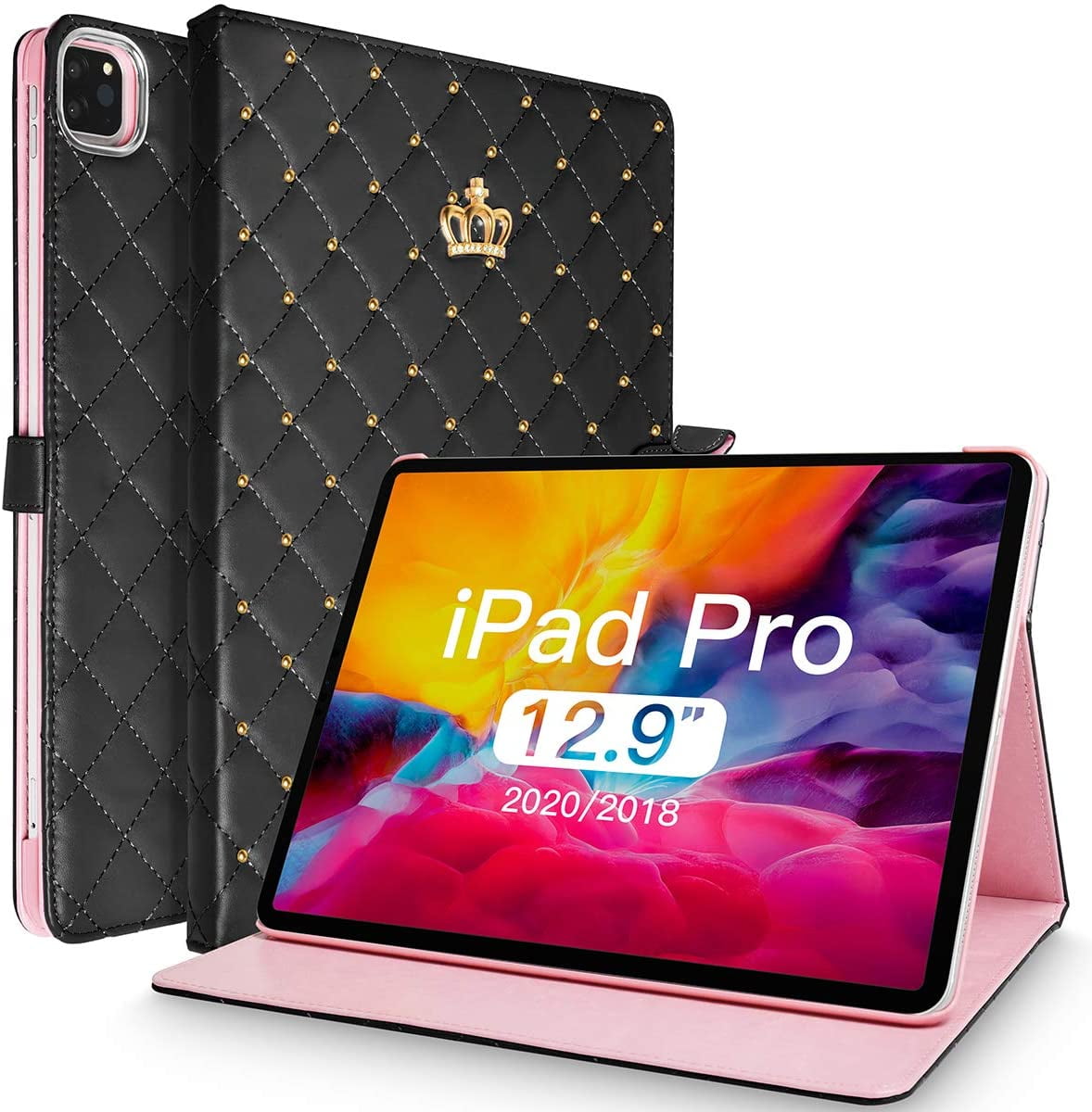 iPad Pro 12.9-inch (5th, 4th & 3rd Gen) Case,Cute Crown Design