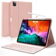 thumbnail image 1 of iPad Pro 12.9 inch Case with Keyboard Compatible for iPad 12.9-inch 2022/2021/2020 (6th/5th/4th Gen) with Pencil Holder,Smart Folio Tablet Cover with 7 Color Backlit Detachable Wireless Keyboard(Pink), 1 of 11