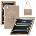 thumbnail image 1 of for iPad Pro 13" 2024 Tablet Case, Durable Sturdy Protection Case with Rotation Stand, Portable Hand Strap and Shoulder Strap Pencil Holder, Heavy Duty Shockproof Anti-Drop Cover, Latte, 1 of 20