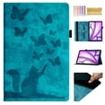 thumbnail image 1 of for iPad Pro 13 Inch 7th Generation 2024 Folio Flip Case, Slim Fit Pattern Soft PU Leather Cover with Kickstand & 2 Card Slots & Elastic Strap & Smart Auto Sleep/Wake for iPad Pro 13 2024, Green, 1 of 8
