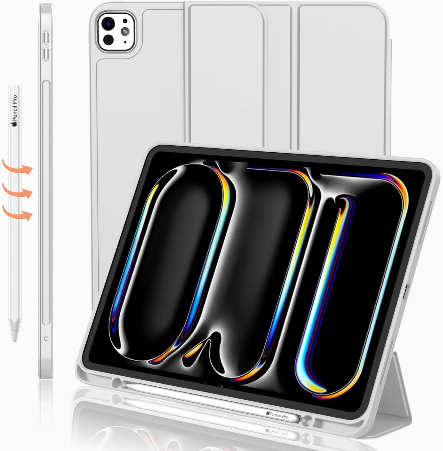iPad Pro 13 Inch Case M4 (2024) with Pencil Holder, [Support