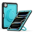 thumbnail image 1 of for iPad Pro 13 Inch M4 2024 7th Gen Tablet Case with Rotatable Stand & Handle Grip, Soft TPU Outer Shell Heat Dissipation Rugged Case with Adjustable Shoulder Strap Pen Holder, Lightblue, 1 of 9