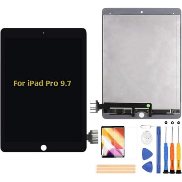 for iPad Pro 9.7 2016 A1673 A1674 A1675 LCD Display Touch Screen Assembly Replacement Parts, Tablet Front Panel & LCD Screen Repair,with Free Tool Set + Screen Protector (Black)