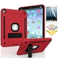 thumbnail image 1 of iPad Pro 9.7 Case with Soft Screen Protector, Dteck Heavy Duty Shockproof Three Layer Plastic and Silicone Protective Cover with Kickstand For Apple iPad Pro 9.7 inch (A1673/A1674/A1675), Red/Black, 1 of 6