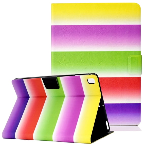 iPad Pro 9.7 Inch Case (2016 Released), Allytech PU Leather Stand Folio Slim Smart Shell Cover Auto Sleep Wake Feature Girls Protective Cards Holder Wallet Case for Apple iPad Pro 9.7, Rainbow