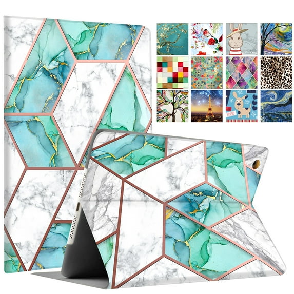 iPad Pro 9.7 inch 2016 Folio Printed Case A1673 MLMP2LL/A MM172LL/A MLMN2LL/A MLMQ2LL/A A1674 A1675 MLMW2LL/A MLMX2LL/A MM192LL/A MLMV2LL/A MLN02LL/A MLMY2LL/A MM1A2LL/A MLPW2LL/A - Marble Green