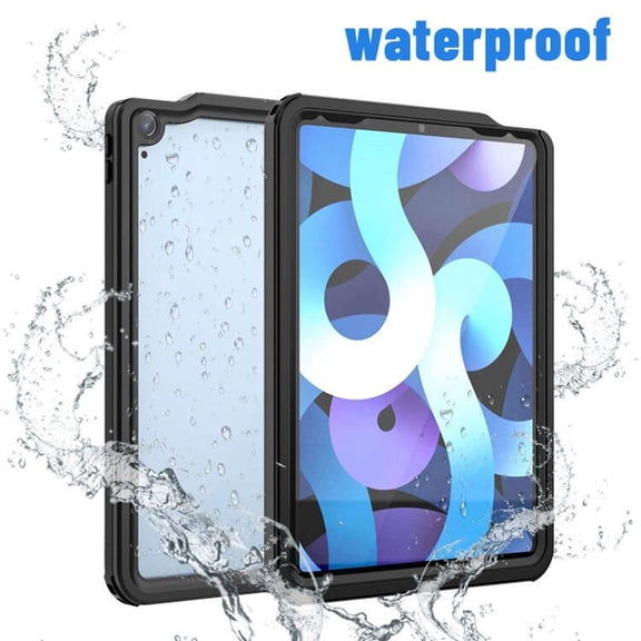 iPad Pro Air 2020 Waterproof Case with Built-in Screen Protector, Dteck Outdoor Sports IP68 Waterproof Heavy Duty Dustproof Submersible Full-Body Cover Rugged Case for iPad Air 10.9 2020, Black