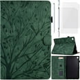 thumbnail image 1 of for iPad Pro M4 11" (2024) Leather Case Embossed Tree Bird Folio Cover, Auto Sleep/Wake, Non-slip Stand Support, Stylus Pen Card Slot, Soft TPU Shell, Screen Protector, 1 of 8
