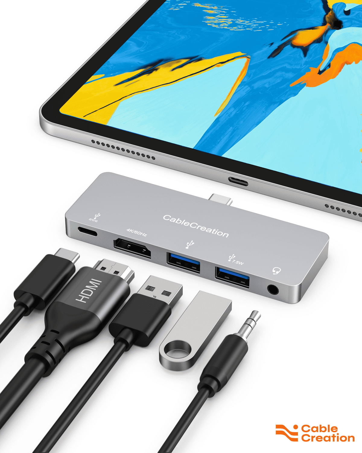5 in 1 Type-C 4K HDMI USB C HUB PD100W Charging For Apple iPad Macbook Air  Pro
