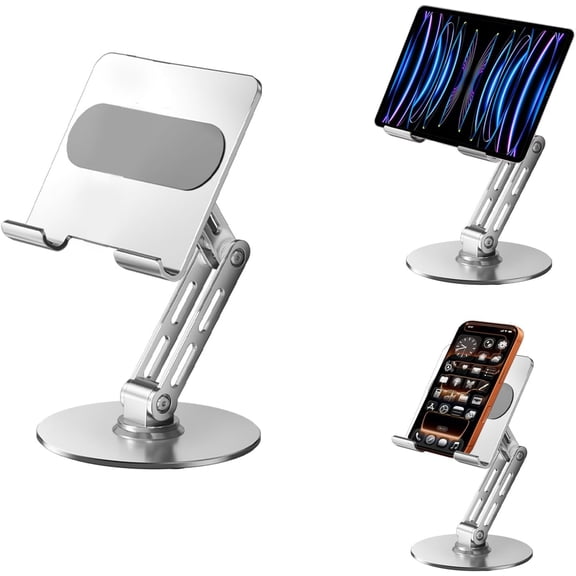 for iPad Stand Holder Adjustable Tablet Stand for Desk 360 Rotating Metal Mount for 4-13 inch Devices, Compatible with iPad iPhone Tablet Kindle TAB Surface/Switch Holder for Desk