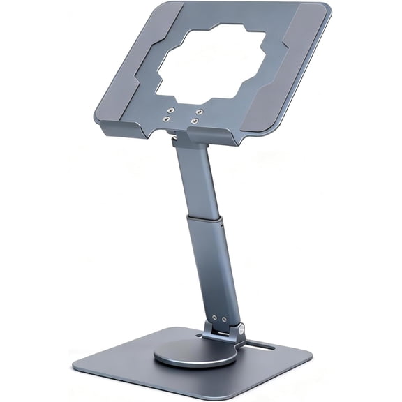Full Metal Tablet Stand for Desk, 360? Swivel Height Adjustable Sit-Stand Holder, 4.7-13" Devices Fits iPad Pro Air Mini, , Gray-Green