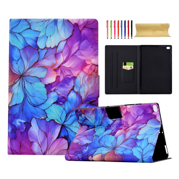 for iPad mini 1/2/3/4/5 Case, Pattern PU Leather Full Body Protective Adjustable Stand Cover with Card Pocket Folio Flip Case Cover for iPad mini 1/2/3/4/5, Petal