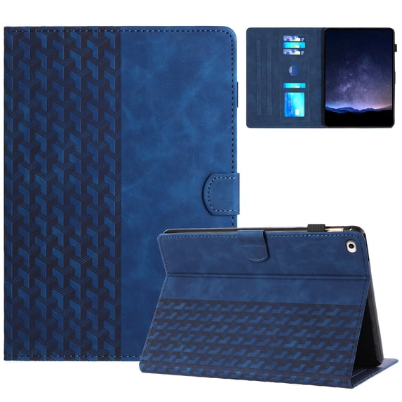 for iPad mini 1/2/3/4/5 Folio Case, Slim PU Leather Case with Smart Auto Wake / Sleep Function Adjustable Stand with Pencil Holder and Card Slots Cover for iPad mini 1/2/3/4/5, Blue