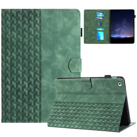 for iPad mini 1/2/3/4/5 Folio Case, Slim PU Leather Case with Smart Auto Wake / Sleep Function Adjustable Stand with Pencil Holder and Card Slots Cover for iPad mini 1/2/3/4/5, Green