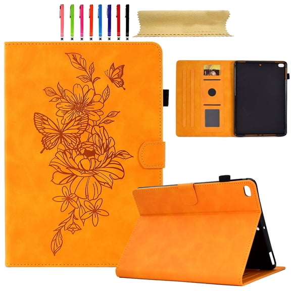 for iPad mini 1/2/3/4/5th Generation, Premium Luxury PU Leather Cover/Smart Folio with Dual Stand and Auto Sleep/Wake Function Case Cover with Pen Slot & Card Slots for iPad mini 1/2/3/4/5th, Khaki