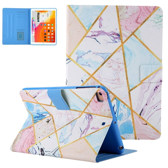 iPad mini 3 Case, iPad mini 2 Case, Allytech Premium PU Leather Ultra Slim Lightweight Auto Sleep Wake Protective Shockproof Folio Stand Smart Case Cover for Apple iPad mini 1 2 3, Grid Marble