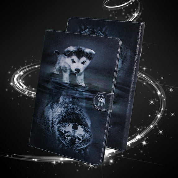 iPad mini 5 2019 Case, iPad mini 7.9 Tablet Case, Dteck PU Leather Folio Smart Cover with Auto Sleep Wake Stand Wallet Case For iPad mini 1 2 3 4 5 7.9 inch, Wolf and Dog