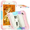 thumbnail image 1 of for iPad mini 5/mini 4 Case with PET Screen Protector + Pencil Holder + Stand + Shoulder Strap | Heavy Duty Protection 3 Layer Silicone PC Case for iPad mini 5/mini 4 | Colorful Pink, 1 of 9