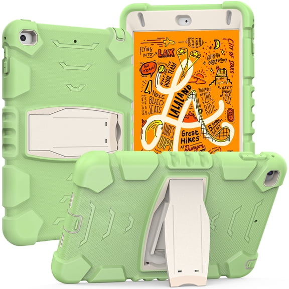 iPad mini 5th Generation (2019) 7.9-inch Case,Dteck Shockproof Rubber 3-layer Protection Armor Hybrid Kickstand Protector for iPad mini 4 (2015),Matchagreen
