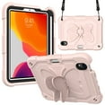 thumbnail image 1 of iPad mini 6 Case 2021 with Pencil Holder, Dteck Butterfly Kickstand Hybrid High Impact Resistant Heavy Case With Carry Shoulder Strap for iPad mini 6,Pink, 1 of 8