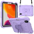 thumbnail image 1 of iPad mini 6 Case 2021 with Pencil Holder, Dteck Butterfly Kickstand Hybrid High Impact Resistant Heavy Case With Carry Shoulder Strap for iPad mini 6,Purple, 1 of 8