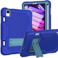 thumbnail image 1 of iPad mini 6 Case with HD Screen Protector, iPad mini 6th Generation Case 8.3 inch 2021, Dteck Heavy Kids Safe Shockproof Case with Built-in Kickstand for iPad mini 6th Generation, Navy/Jade Green, 1 of 7