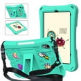 thumbnail image 1 of iPad mini 6th 7th Gen Case for Kids, Soft EVA Rubber Shoulder Strap Kickstand Children Friendly Anti-Scratch Shockproof Bumper Case Cover for Apple iPad mini 6 7 8.3" 2021/2024, Mintgreen, 1 of 7