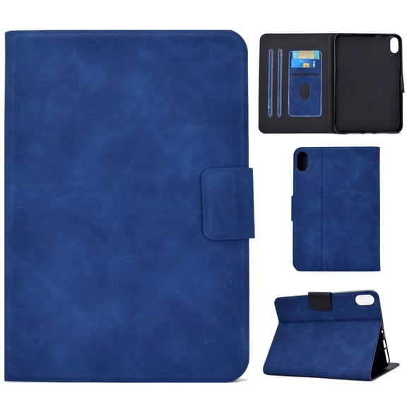 for iPad mini 6th Gen 2021 / mini 7th Gen 2024 Folio Smart Case, Slim Fit PU Leather Shockproof Full Protection Magnetic Case Cover with Smart Auto Wake / Sleep & Kickstand & 3 Card Slots, Blue